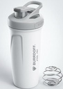 Steel Performance Pro Protein Shaker Bottle (PUSH LOCK BUTTON), Gym Shaker Steel Shaker Bottle Gym Shaker Bottle shaker bottles for protein shake gym protein shaker (White)