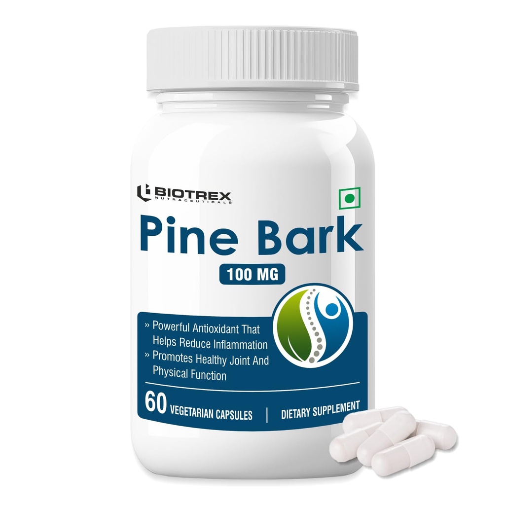 Biotrex Pine Bark 100mg A Powerfull Antioxidant Supplement - 60 Capsules