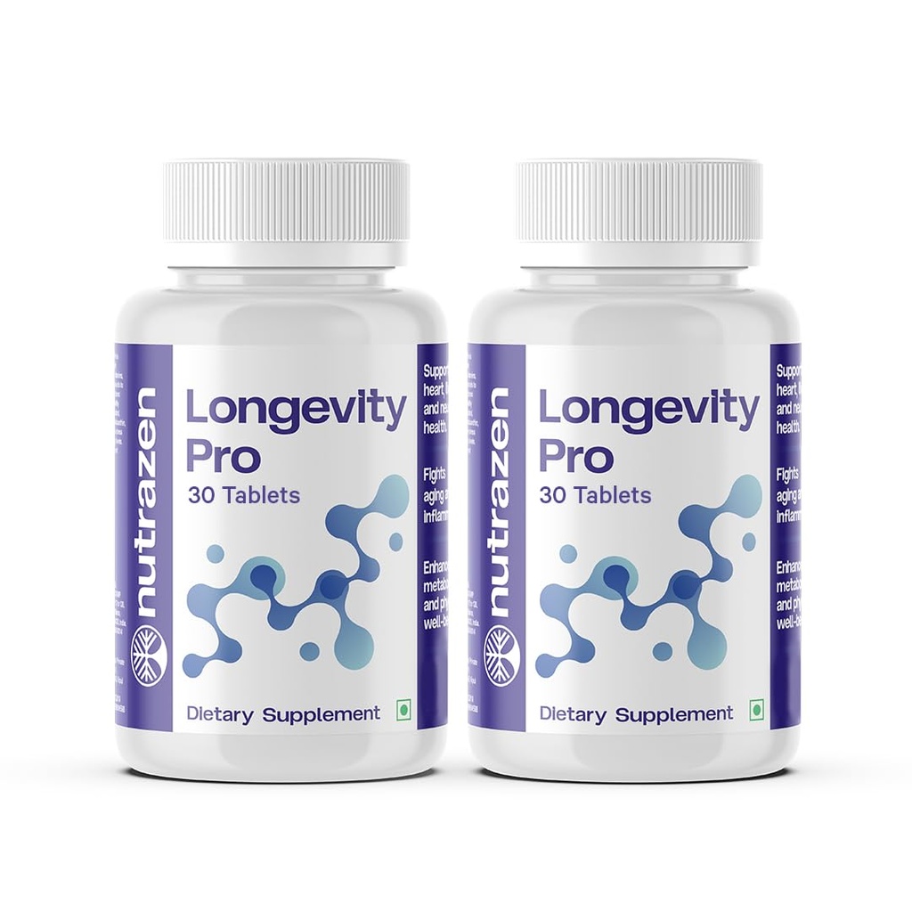 Longevity Pro - Pack of 2, 60 Tablets | Resveratrol, CoQ10, AHA