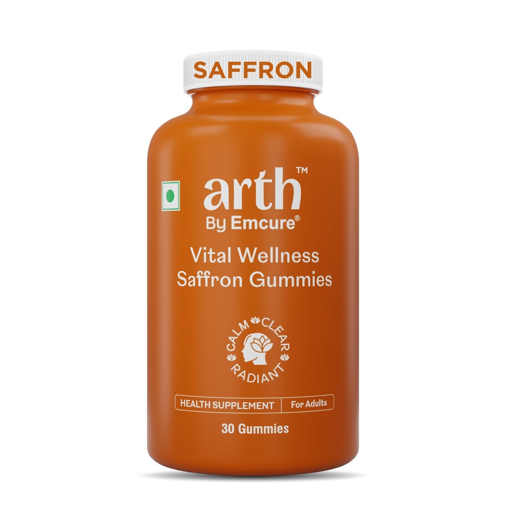 Arth Premium Kesar Saffron Beauty Gummies | Skin Glow, Radiance & Mood Support | Beauty & Wellness Supplement | 30 Veg Gummies