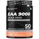 Carbamide Forte Eaa Supplement with Bcaa 5000Mg | Eaa intra workout Supplement for Men & Women with Hydration Blend & Vitamins – Peach Iced Tea Flavour - 50 Servings - Powder 300G