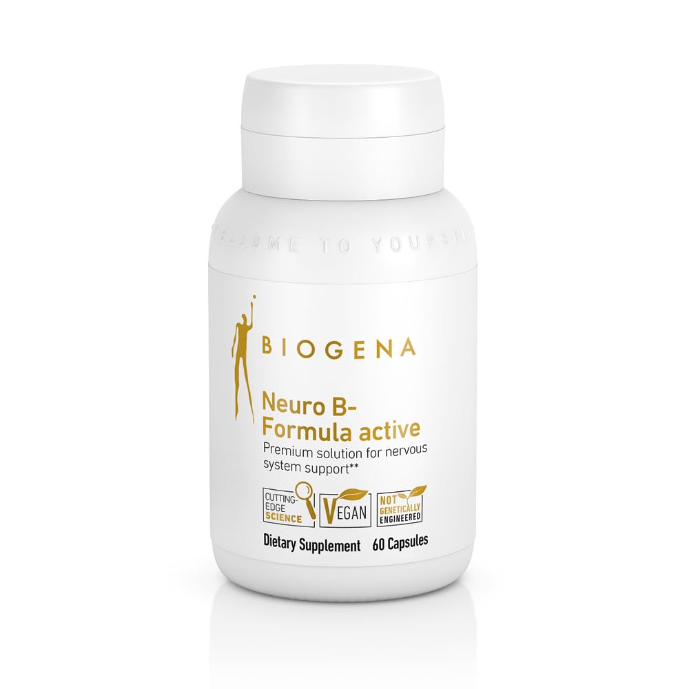 Biogena Vitamine B-complexcapsules met alle 8 b-vitaminen B1, B2, B6, B12, folaat, niacine, biotine en pantotheenzuur ter ondersteuning van Psyche en zenuwstelsel** - Neuro B-formula Active Gold