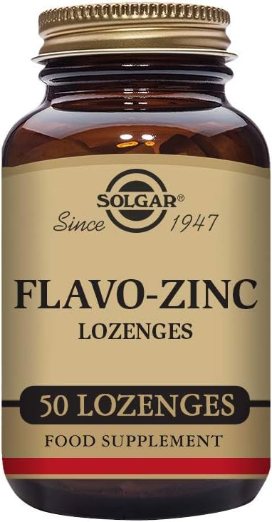 Solgar Flavo-Zinc Lozenge, 50 Graaf - Groot-proeverij Lemon Lime smaak - Antioxidant, Immuun Systeem Gezondheid - Zeer Absorbeerbaar, Lost snel - Veganistisch, Glutenvrij, Zuivelvrij, Kosjer - 50 Serven