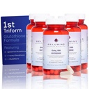 Relumines L Glutathion Supplement Complex - Gereduceerd Glutathion 1000mg met Alpha Lipoïnezuur & Rose HIPS Capsules voor gevoede en gladde huid, 60 capsules x 5 flessen