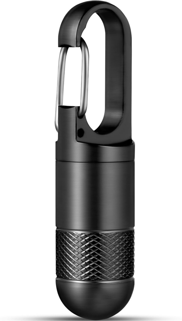 Micro pil houder sleutelhanger Titanium pil geval voor portemonnee kleine pil Container Travel zwarte pil Box medicijn fles Organisator voor vitamine visolie supplement