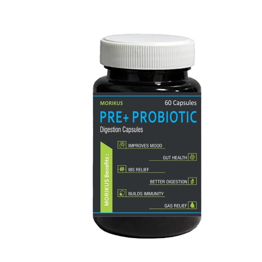 Probiotics Supplement 50 billion CFU with Prebiotics 150mg For Women & Men | for Better Immunity, Digestion And Prebiotic Fiber For Gut Health - 60 Veg Capsules