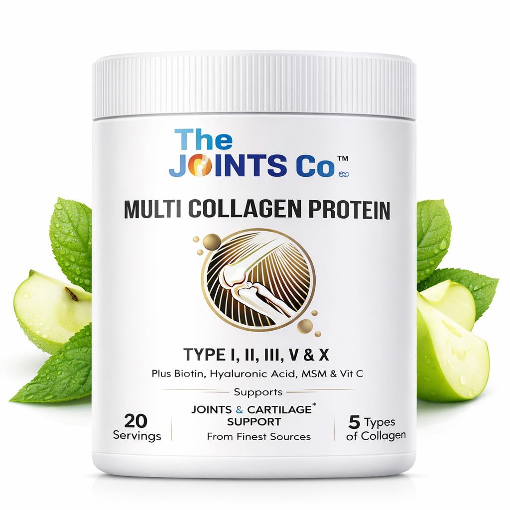 The Joints Co. Multi Collagen, 200 gm | Type I,II,III,V & X Protein Powder with MSM,Vitamin C & 19 amino acids - Supports Joints,Bones, Skin and Nails -Pack of 1