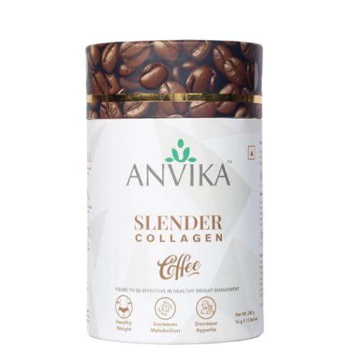 Slender Collagen Coffee with Marine Collagen Peptides, Garcinia Cambogia & L-Carnitine | Supports Weight Management, Boost Metabolism | Real Coffee Flavor | 150g