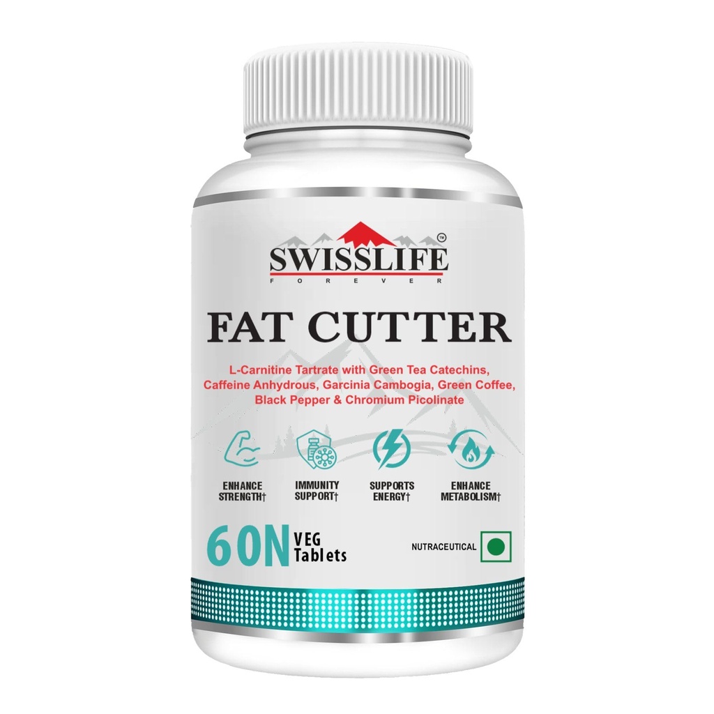 Swisslife Forever Fat Burner Tablets for Weight Loss | L-Carnitine, Green Tea, Garcinia Cambogia & Chromium | Energy Booster & Metabolism Support | For Men & Women | 60 Tablet