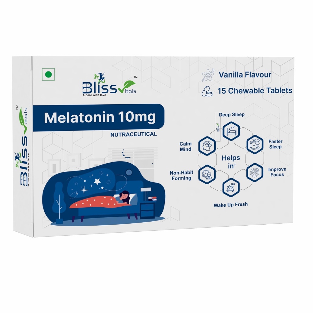 Melatonin 10mg Tablets, Premium Sleep Aid for Natural, Peaceful Sleep (Tablet, 15)