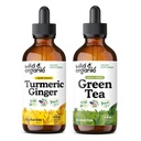 Teinture de gingembre curcuma sauvage et biologique 4 fl oz & Tea vert 4 fl oz