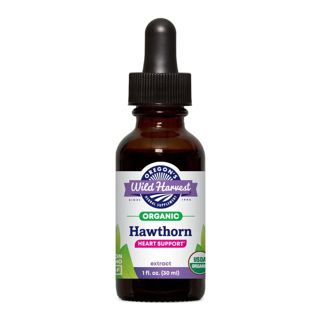 Oregon's Wild Harvest 1:2 Vers Biologische Hawthorn Extract, 1 Fluid Ounce