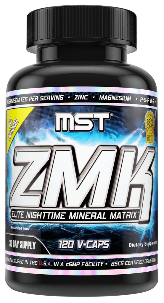 MST ZMK (Zinc & Magnesium als Krebs Chelaten (als Citrate, Fumarate, Malate, Succinate, Alpha-Keto-Glutarate). Met minerale ondersteuning Blend & Trace Minerals. Ondersteuning ATP, Slaap, Spierherstel, 120 V Caps
