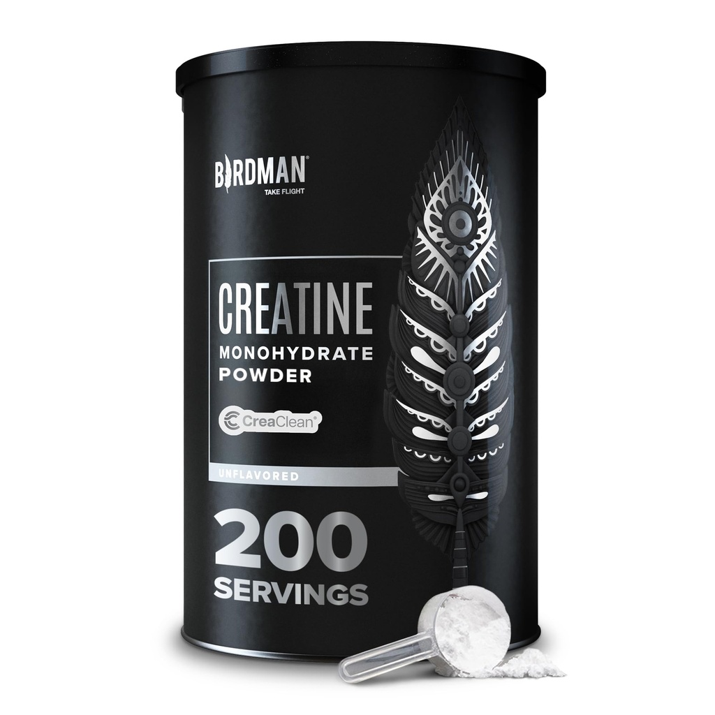 BIRDMAN Micronized Creatine Monohydraat Poeder, Spierherstel, Cafeïnevrij, Creatine Pre Workout, Vegan, Post Workout, Glutenvrij, Suikervrij 