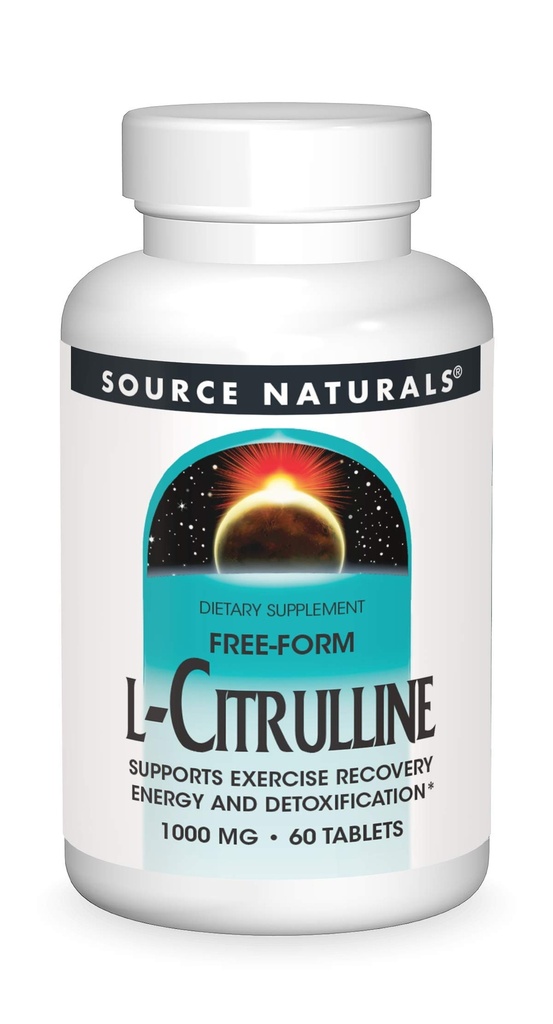Bron Naturals L-Citrulline - Ondersteunt Oefening Herstel, Energie en Ontgifting*, 1000 mg - 60 tabletten
