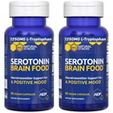 Sérotonine Cerveau Food - 1250mg L-Tryptophane & 400mg Supplément Rhodiola Rosea - Supplément de soutien d'humeur pour le soulagement du stress - Support Neurotransmetteur avec Magnésium Glycinate & Zinc - 120 Capsules