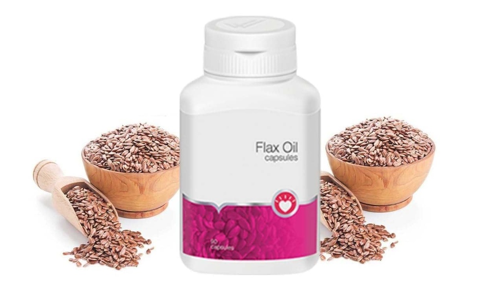 Flax Oil capsule, Omega-3 Fatty Acids Supplement, 90 Capsules
