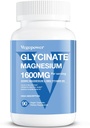 Magnesium Glycinate 200mg, Hoge Absorptie Vegan Magnesium Supplement, Volledig Gecheld Magnesium Zink Vitamine D & B6, Magnesium Bisglycinaat voor Slaap, Bot & Muscle Health, Zenuw, Non-GMO, 90 Capsules