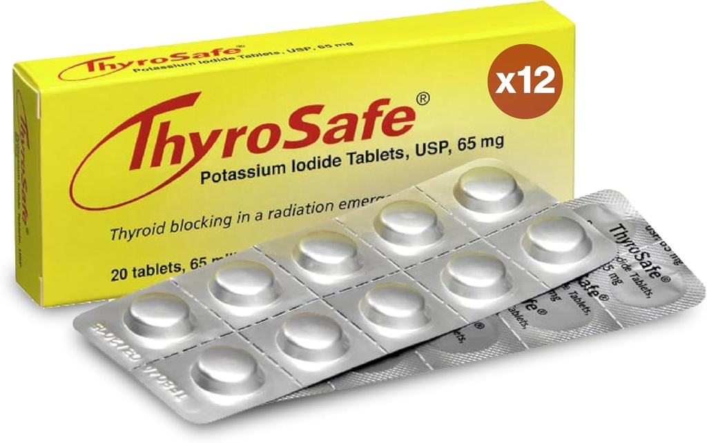 65mg Kaliumiodide tabletten (240 Pack) - Beschermt uw schildklier tegen nucleaire straling