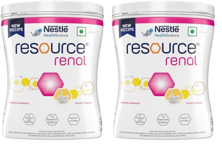 Nestle Health Science, Resource, Renal,Food For Dietary Management, Vanilla Flavour- 400g, Pet Jar. (Pack of 2)
