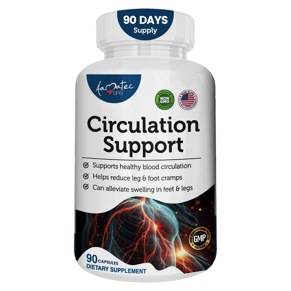 Supplément de soutien à la circulation sanguine pour les artères et les veines Santé- Pills cardiovasculaire naturelles avec L-Arginine, racine Ginger- favorise un flux sanguin sain et la santé cardiaque- 90 capsules