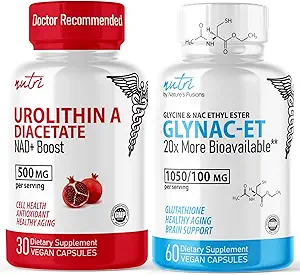 Nature's Fusions Urolithin A Diacetaat 500mg & GlyNAC-ET (60 capsules) Energy Booster Supplement