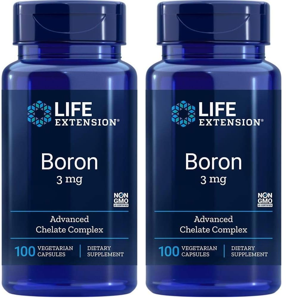 Levensverlenging Boron 3 Mg 100 Vegetarische Capsules (verpakking van 2)