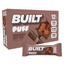 Barre construite, Barres protéinées de puff, Puff à batter de Brownie, 17g de collations protéinées, Barres en marche, seulement 140 calories, 6g de sucre, Collagène, Sans gluten, 12 Compte