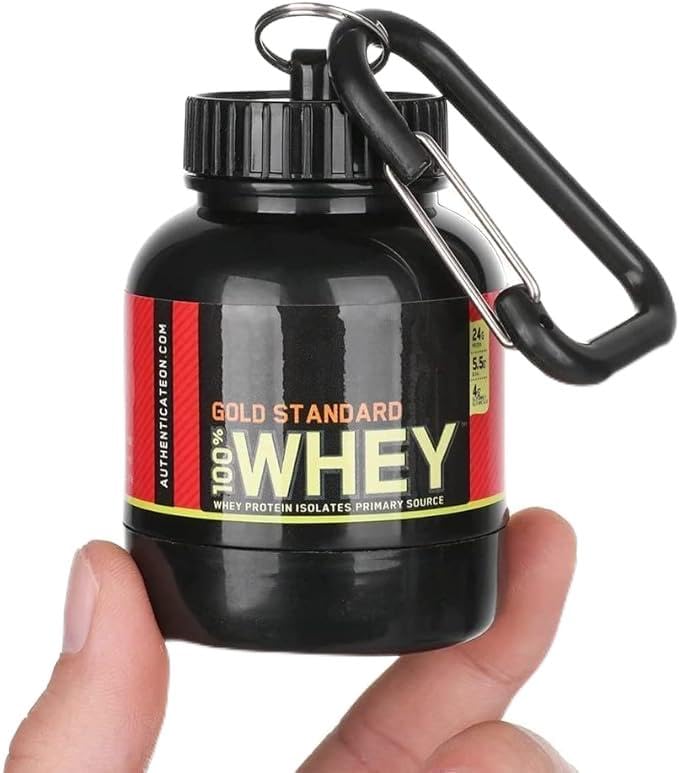 Serveuttam Whey Protein Powder Container Keychain - Easy to Carry Protein Powder in Gym | Portable Funnel Supplement Powder (1)