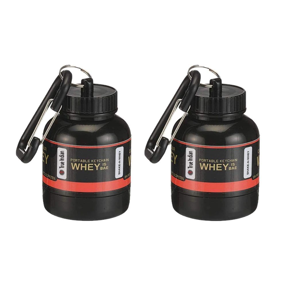 Amazing Whey loader Protein Carry Funnel Portable Protein Whey or Supplement Powder Combo Pack of 2 Carrying Whey Funnel and Container Box with Key-Chain (BLACK) 30 ml, Plastic