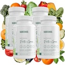 4-pck Nature's Sustenance Daily Greens, Daily Fruit and Veggies Supplement - Enhance Energy, Mental Clarity - Fruit en Groenten Supplementen - US Made, Vegan-Friendly - 120 Servings.