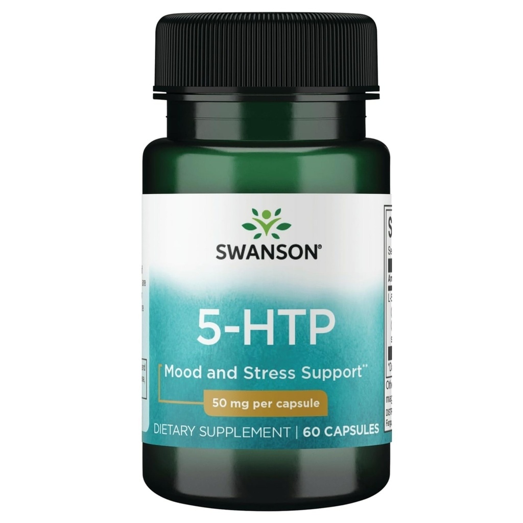 Swanson Premium Aminozuur 5-Htp - Extra sterkte - 50 Milligrammen 60 Capsules