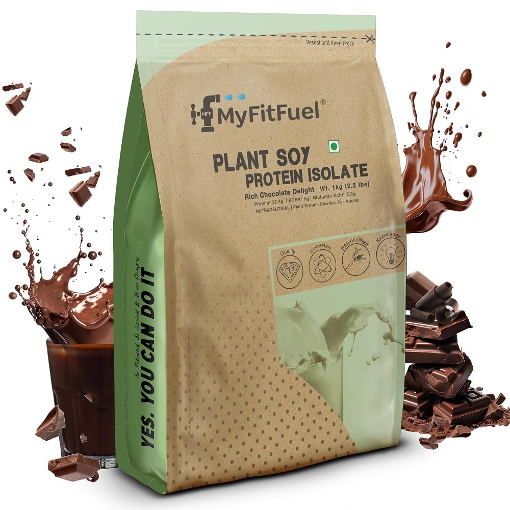 MyFitFuel Plant Soy Protein Isolate 90 | Pure Soy | 1 Kg, 28 Servings (Rich Chocolate Delight)