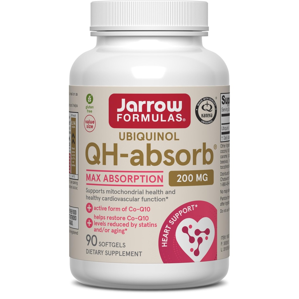 Jarrow Formules CoQ10 200mg Softgels - 90 Day Supply, Ubichinol Co Q 10 Supplement voor cardiovasculaire gezondheid, 90 Softgels