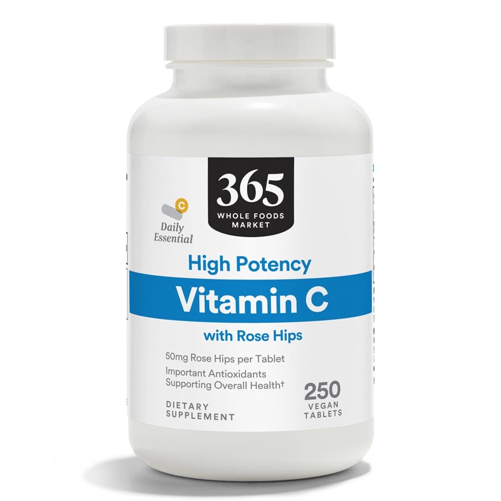 365 door Whole Foods Market, High Potency Vitamine C met Rose Hips, Vegan, 250 tabletten