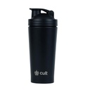CULT Stainless Steel Shaker Bottle 700ML BPA-Free, Leakproof Gym Shaker with Wire Mixer Ball Durable, Rust-Resistant Protein Shaker Bottle for Smooth Shakes, Fitness & Daily Use Unisex - Black