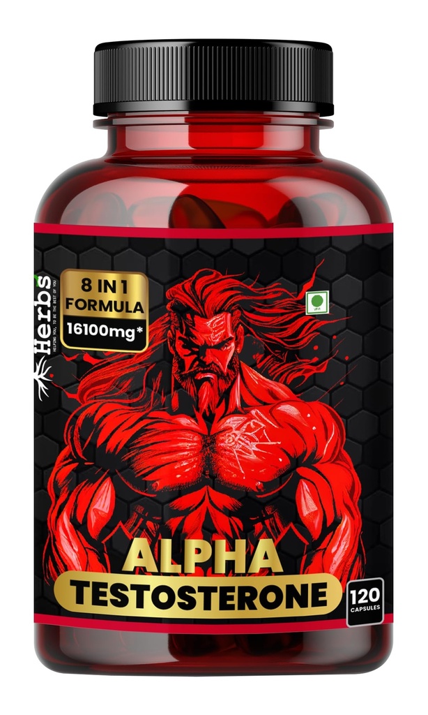 Humming Herbs Alpha Testosterone Supplement, 120 Vegan Capsules