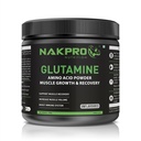 Nakpro L-Glutamine Powder - JAR | 4g Glutamine Per Serving, 50 Servings | Post Workout Amino Acid Protein Supplement for Muscle Growth and Recovery (Unflavoured, 250g)