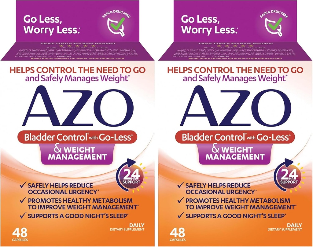 AZO Bladder Control with Go-Less® & Weight Management Dietary Supplement Aide à réduire l'urgence occasionnelle*