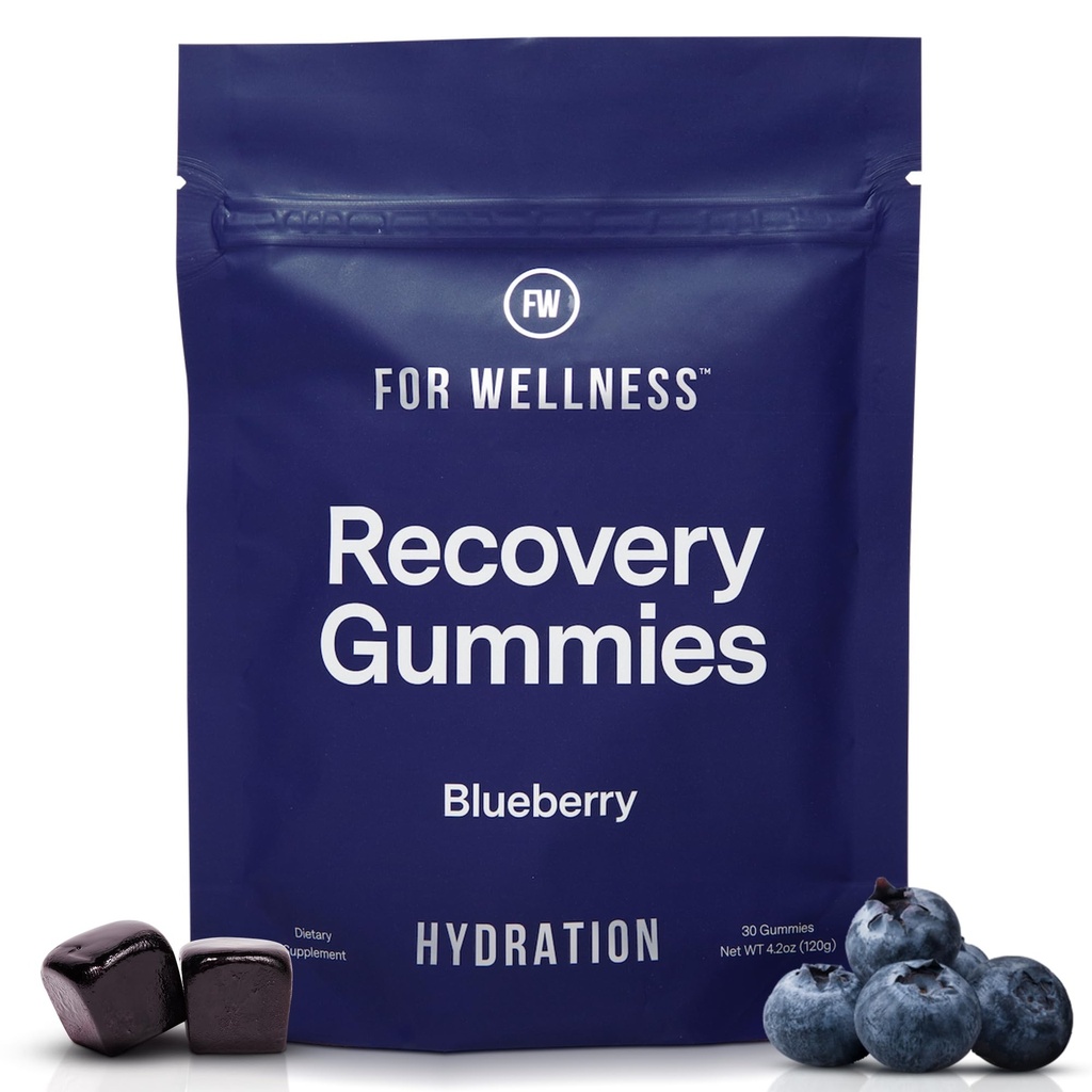 Voor Wellness Recovery Gummies Hydrate &amp; Blueberry Electrolyte & Antioxidant Supplements for Hydration, Energy & Post-workout Performance 