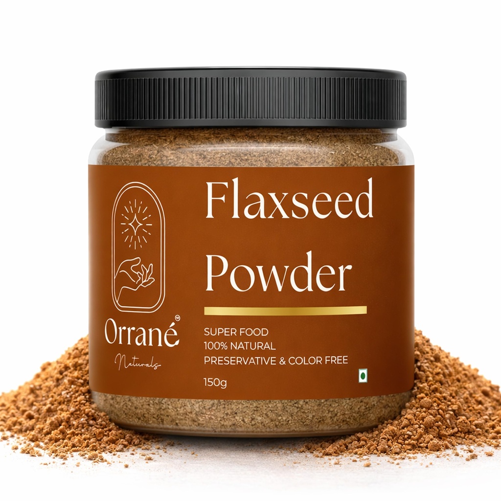 Orrané Flaxseed Powder 150g Finely Ground Alsi Beej Powder for Smoothies, Baking and Cooking | Rich Omega 3 High Fibre Superfood | Supports Heart Health, Digestion & Weight Management
