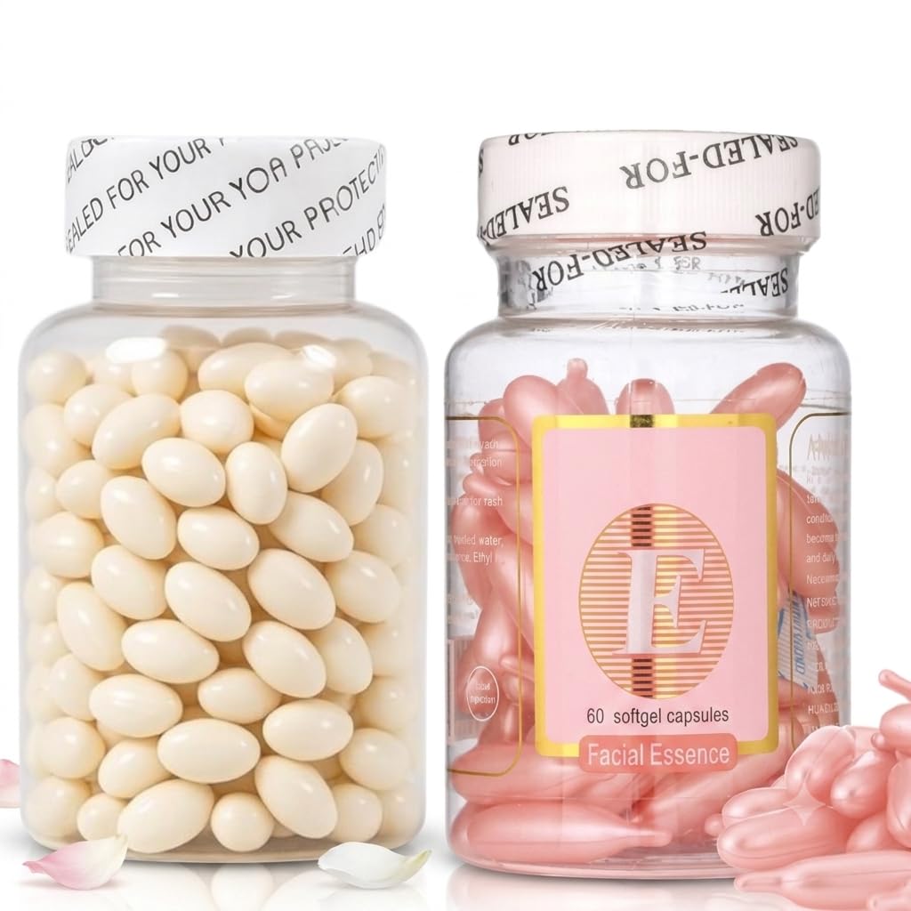 Vitamin C Brightening Capsules & Vitamin E Facial Essence Softgels