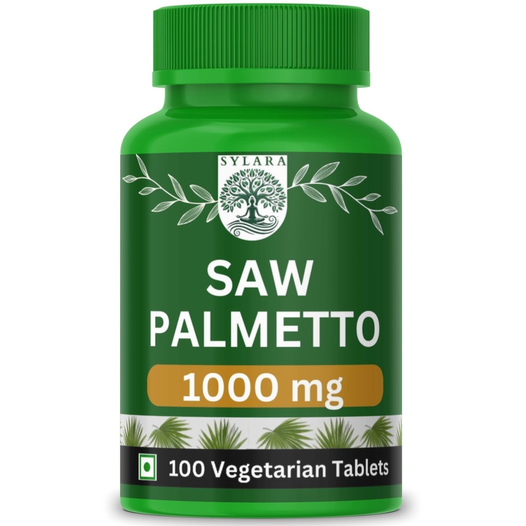 SYLARA Saw Palmetto - 100 Tablets capsules supplements - DHT Blocker with Biotin for men and women