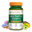 Pure Nutrition Milk Thistle Tablets with Liver Detox Supplement | Fatty liver supplements with N-Acetyl L-Cysteine (NAC), Curcumin, Amla & Vitamin C | Supports Fatty Liver Health & Natural Detoxification Formula - 60 Tablets
