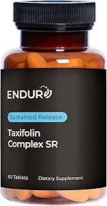 Endur taxifolin complexe SR, supplément santé immunitaire, aide à fournir une protection antioxydante et favorise la circulation saine, sans gluten, 60 comprimés