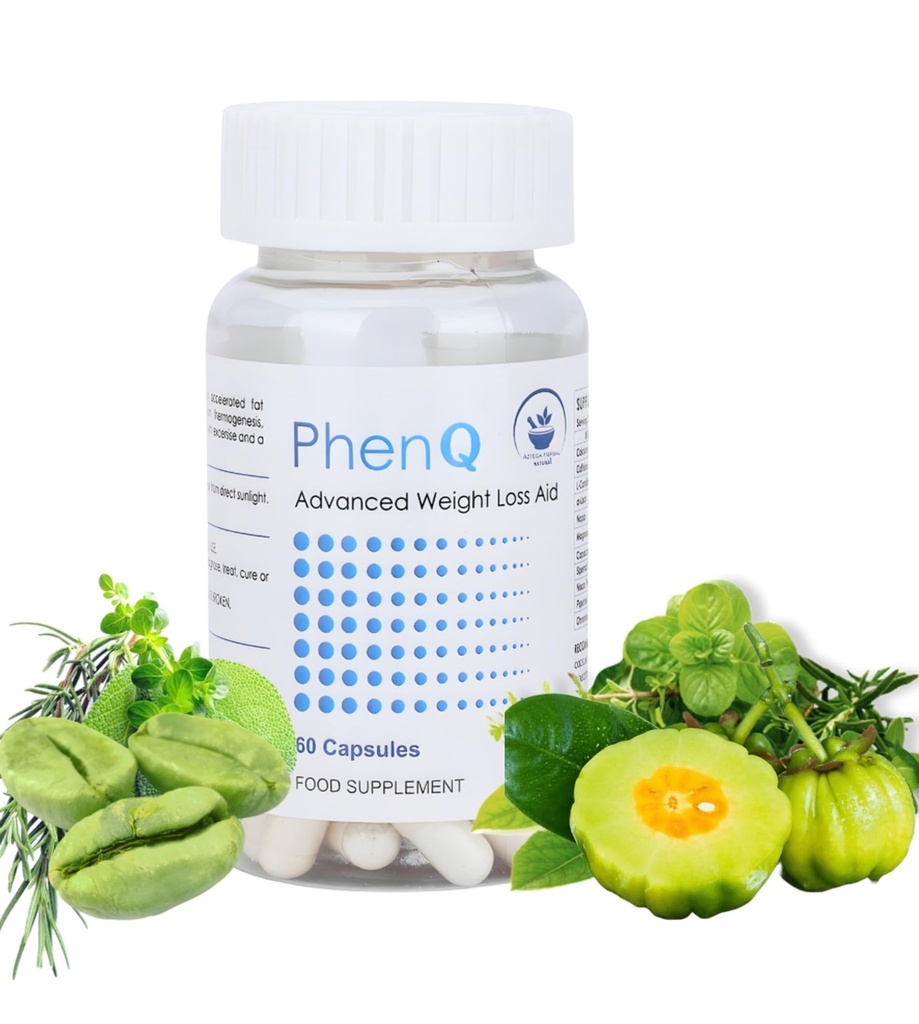 AZTECA HERBAL NATURAL Phen Q Capsules for Weight Management | Green Coffee Extract, Green Tea Extract & Garcinia Cambogia | Energy & Metabolism Support | Herbal Dietary Supplement for Men & Women | 60 Capsules