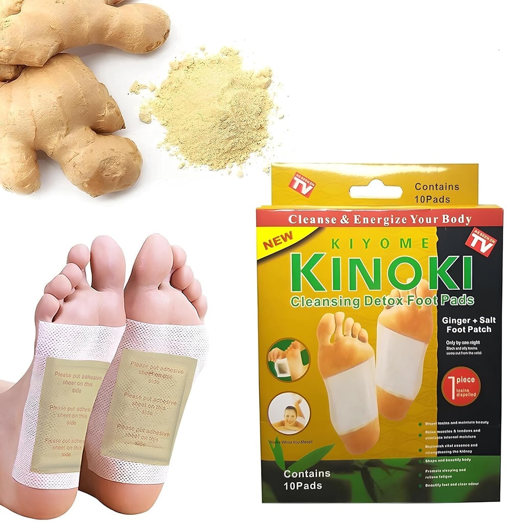 (50 Pcs) Detox Foot Patches, Toxin Remover Foot Pads for Weight loss, Liver Cleanse, Stress Relief – Natural Leg Detox Patch for Men & Women (Ginger + Salt) (Pack Of 50)