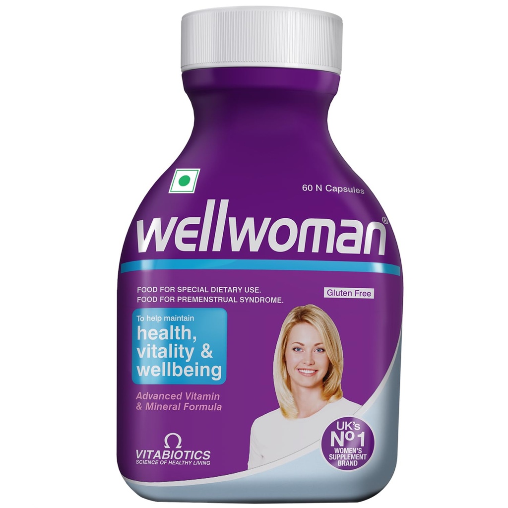 Wellwoman Multivitamin Capsules for Women (2 Months Pack) | Advanced Vitamin & Mineral Formula with Evening Primrose Oil, Starflower Oil & Micronutrients | Daily Multivitamin & Nutritional Supplement | Gluten Free | 60 Capsules | 950mg Per Capsule