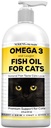 Nodens Natural Fish Oil for Cats Skin & Coat - 100% Pure Omega 3 Fish Oil for Dandruff & Hairballs - Cat Vitamins and Supplements Fish Oil Liquid for Joint Inflammation, Immune Support & Digestion