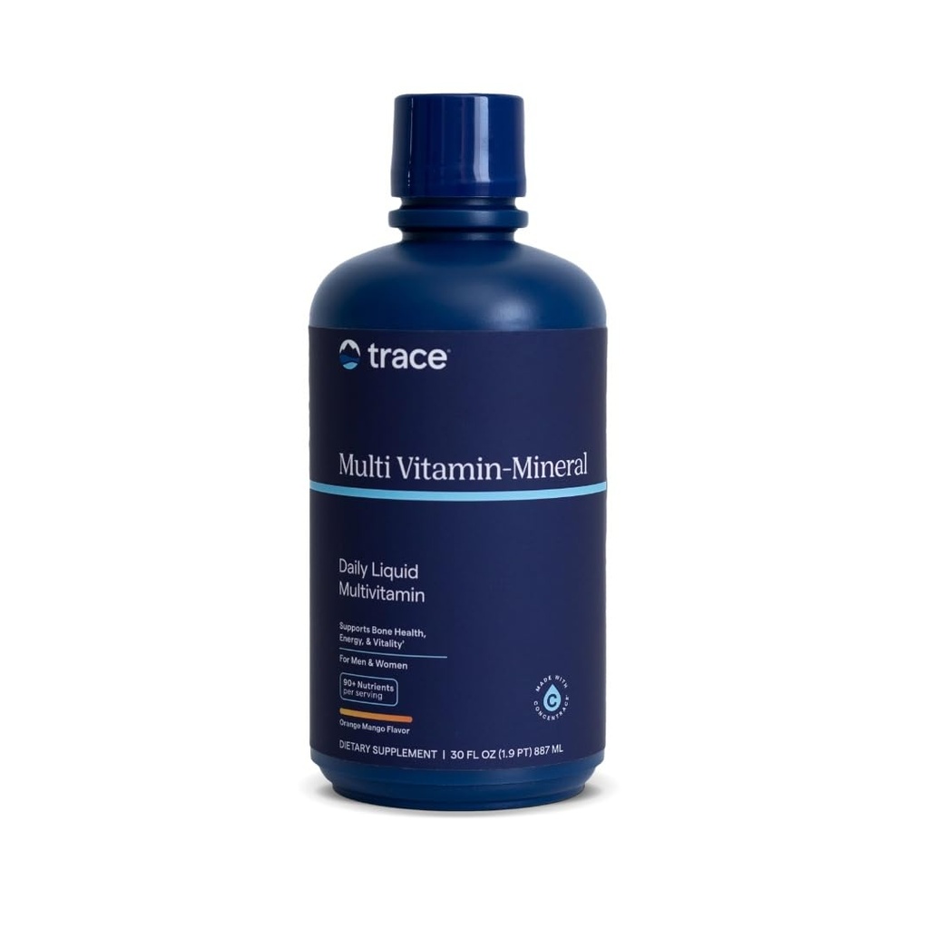Trace Minerals Liquid Multi Vitamin-Mineral - Liquid Vitamin Supplement for Daily Health Support - Energy Support - Bone Health - Glutenvrije - Orange Mango - 30 fl oz (30 Servings)